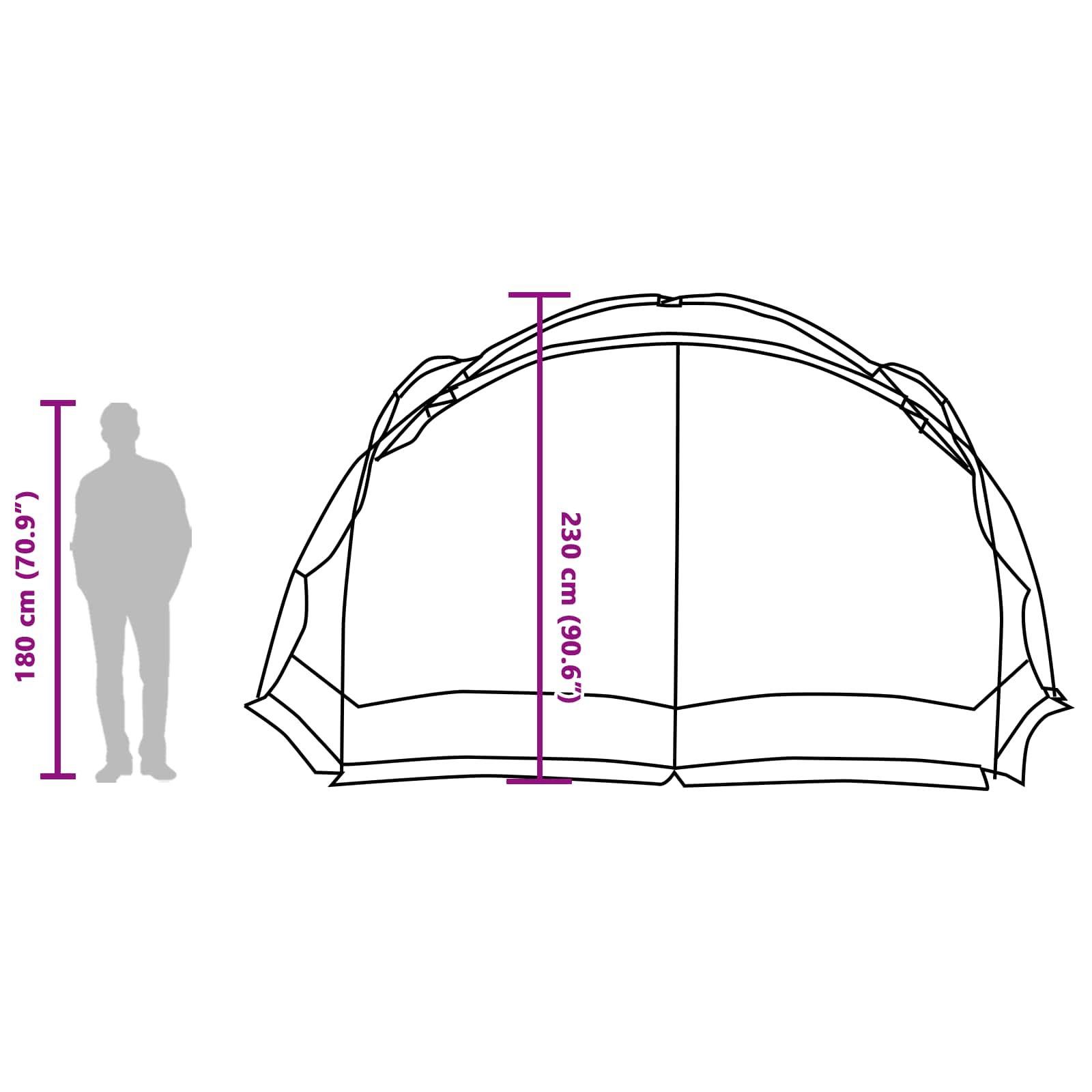 Tenda zanzariera 434 x 434 x 230 cm Poliestere e fibra di vetro