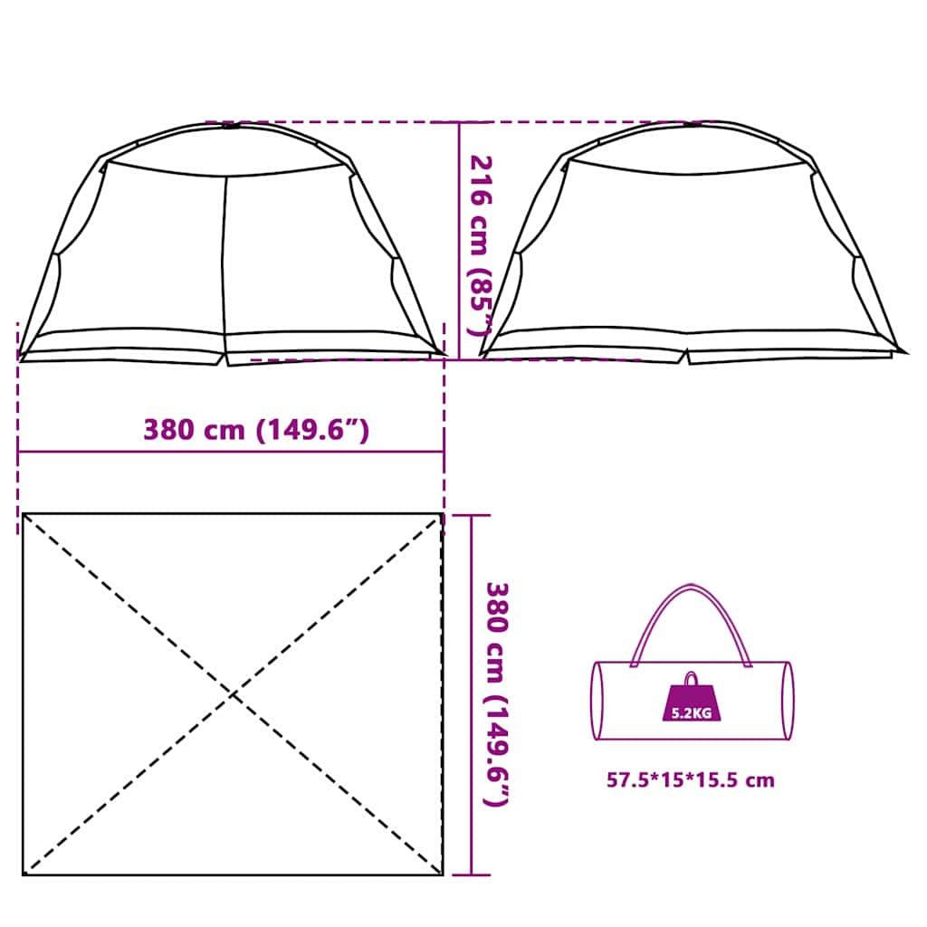 Tenda zanzariera 434 x 434 x 230 cm Poliestere e fibra di vetro
