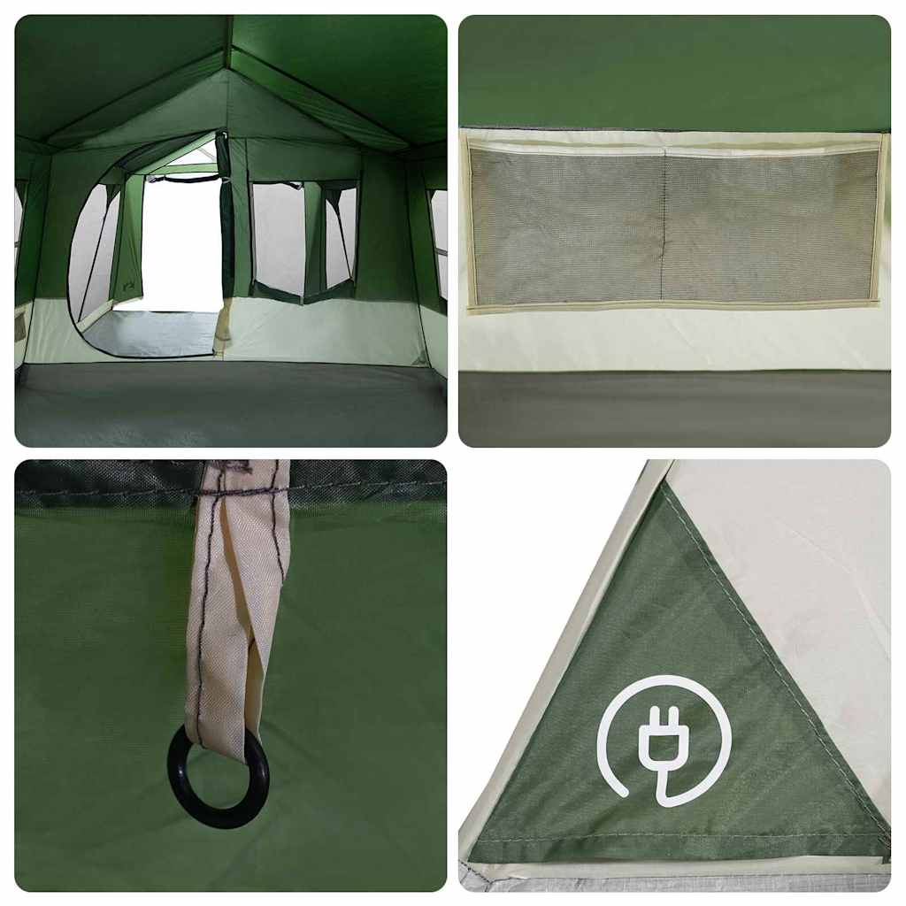 Tenda Familiare 620 x 322 x 240 cm Poliestere Verde e Bianco