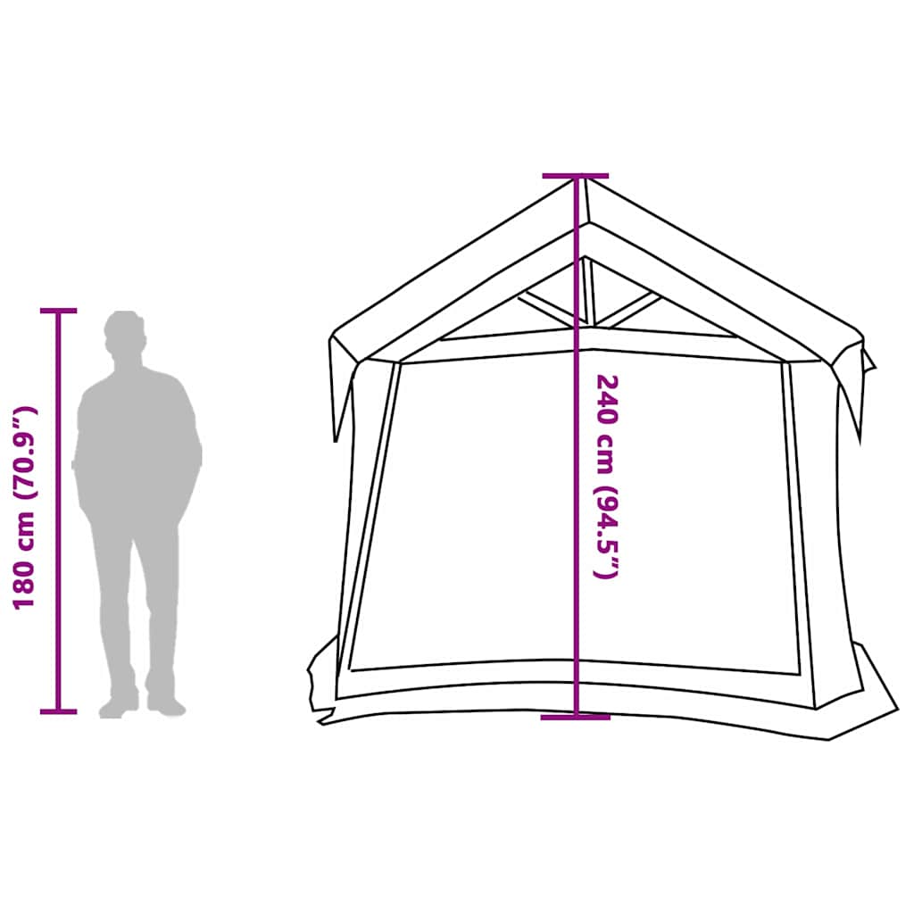 Tenda Familiare 620 x 322 x 240 cm Poliestere Verde e Bianco