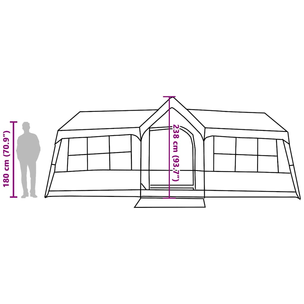 Tenda Familiare 622 x 295 x 238 cm Poliestere e Acciaio