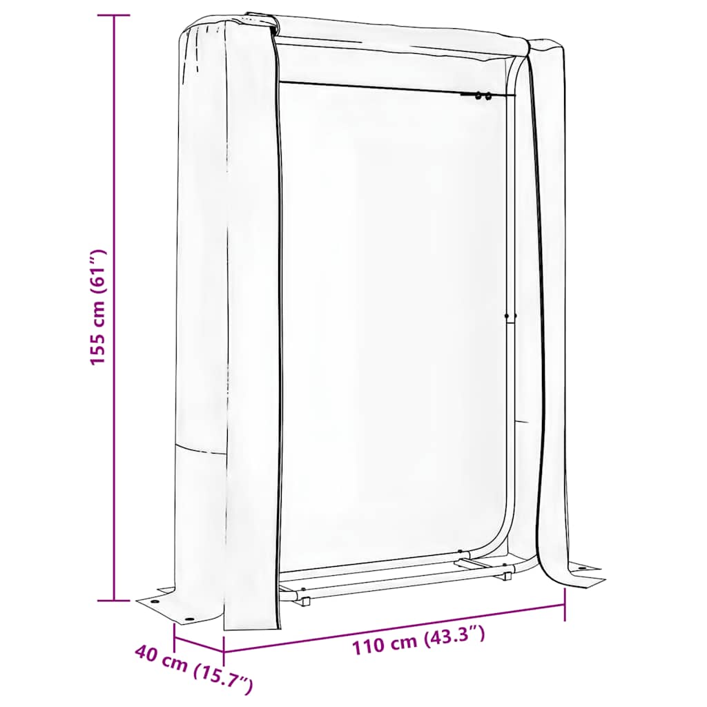 Rastrelliera per Legna con Copertura Antipioggia 100x25x150cm