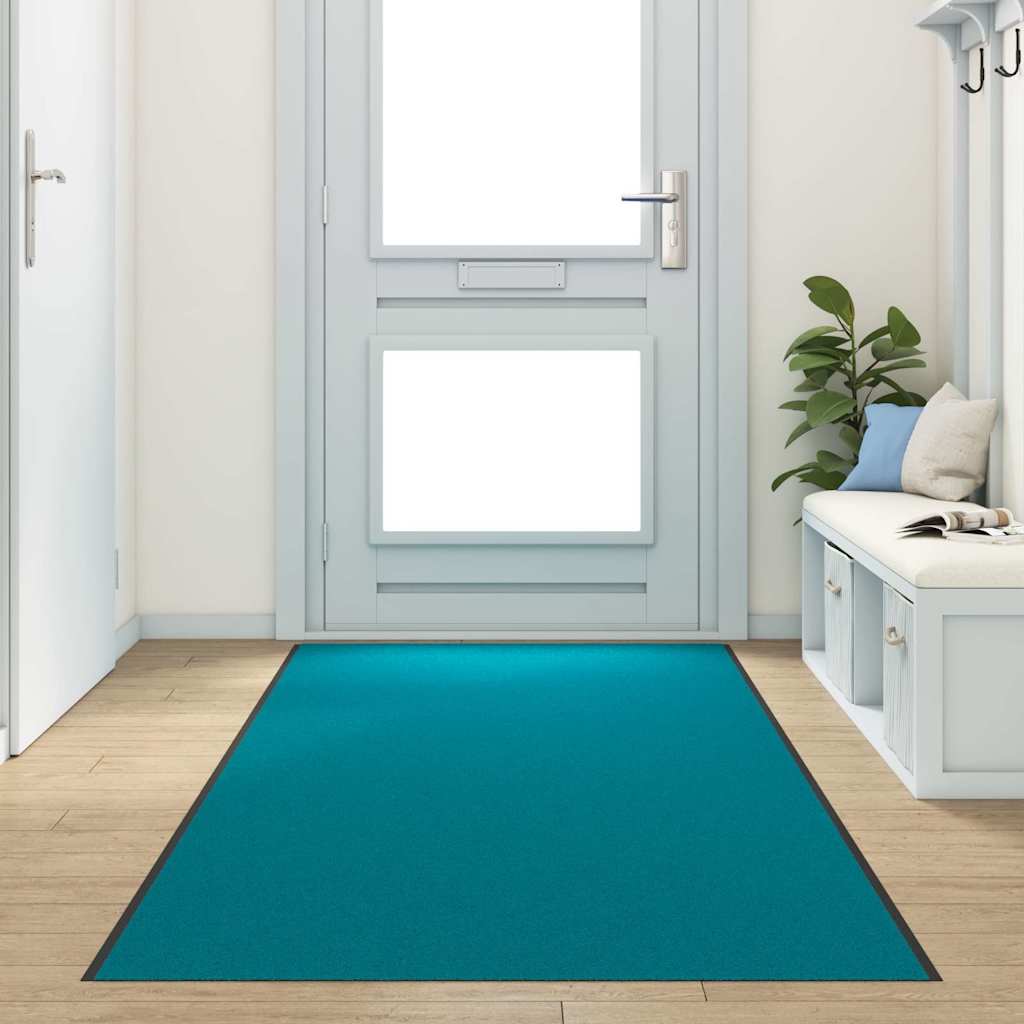 Tappetino Ciano e Nero 120 x 350 cm 100% Poliammide