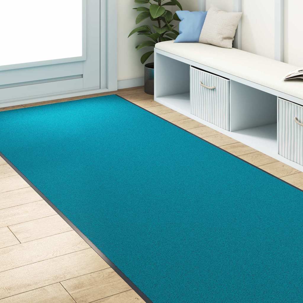 Tappetino Ciano e Nero 120 x 350 cm 100% Poliammide