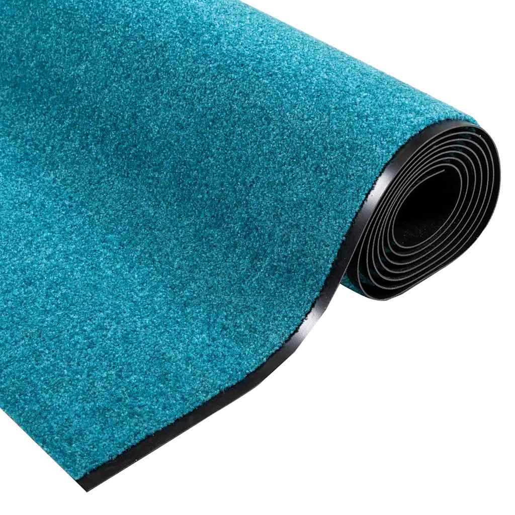 Tappetino Ciano e Nero 120 x 350 cm 100% Poliammide