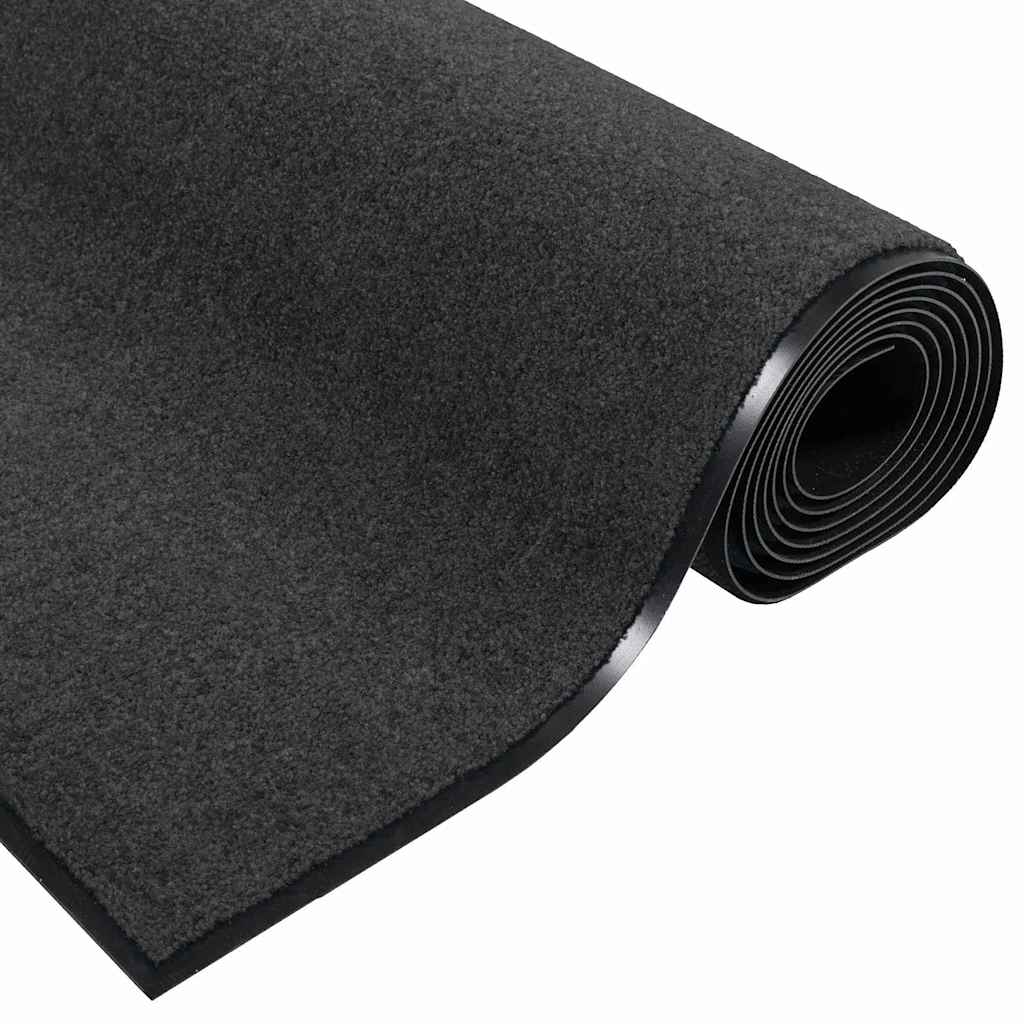 Tappetino Antracite e Nero 60 x 180 cm 100% Poliammide