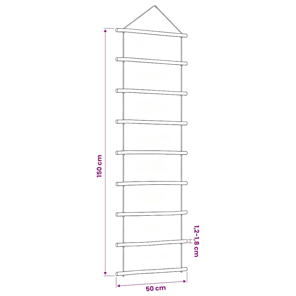 Decorazione da Parete a Forma di Scala 50x150 cm Ramo Naturale