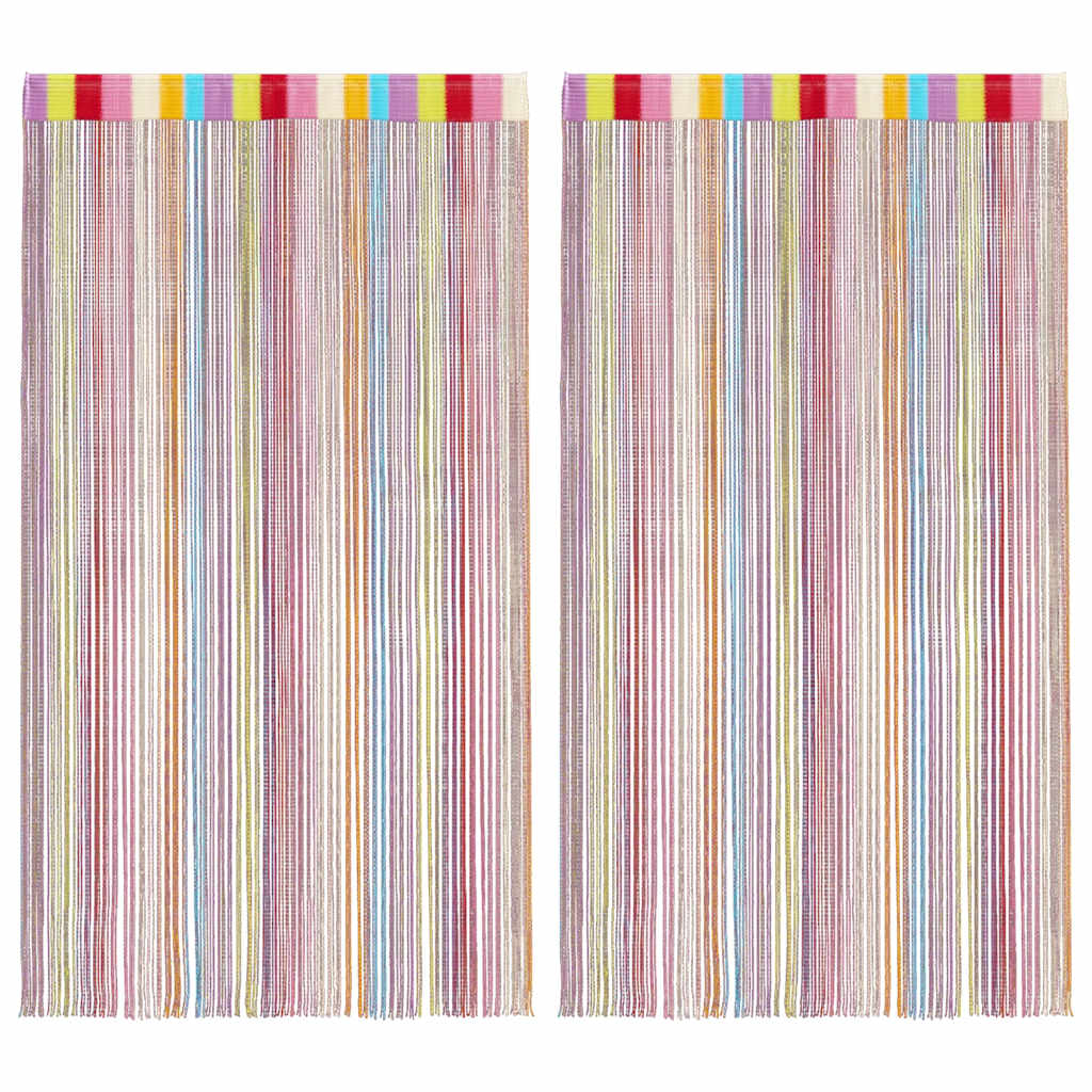 Tende a Filo 2 pz Multicolore 100x250 cm