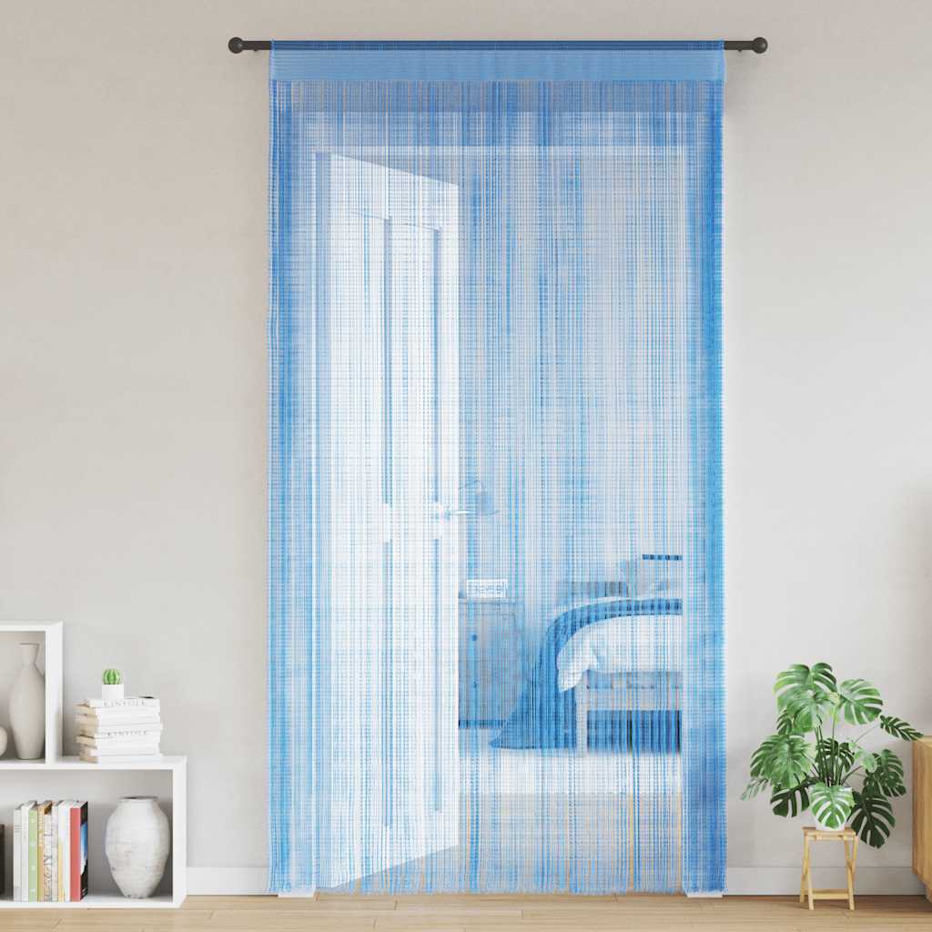 Tende a Filo 2 pz Azzurro 100x250 cm