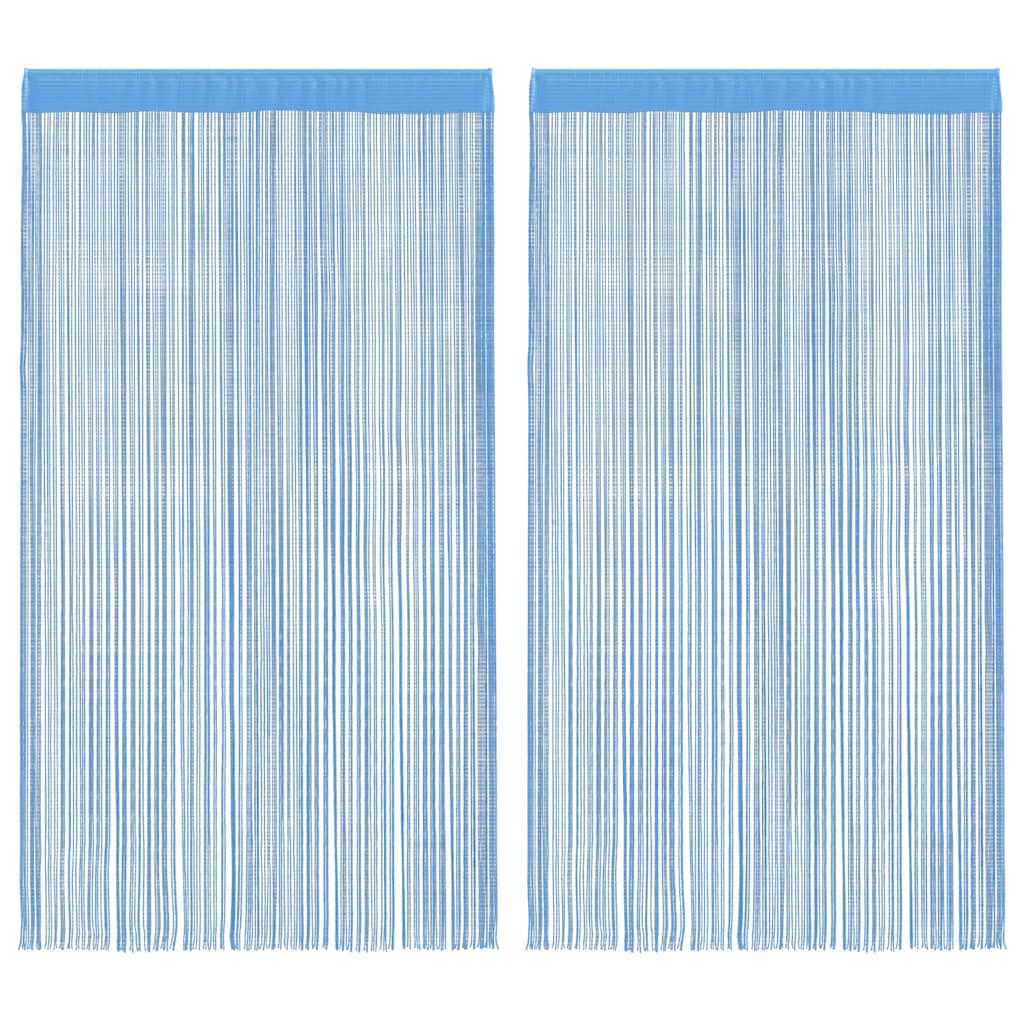 Tende a Filo 2 pz Azzurro 140x250 cm
