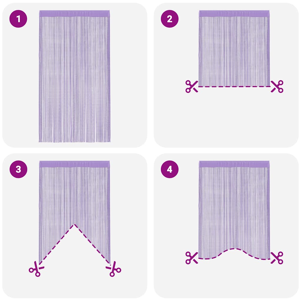 Tende a Filo 2 pz Viola 100x250 cm