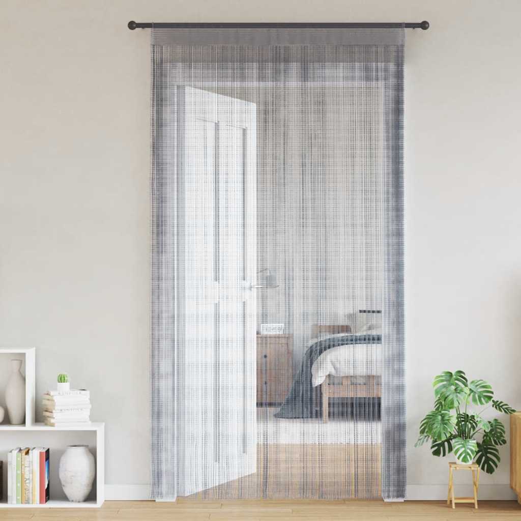 Tende a Filo 2 pz Grigio Chiaro 140x250 cm