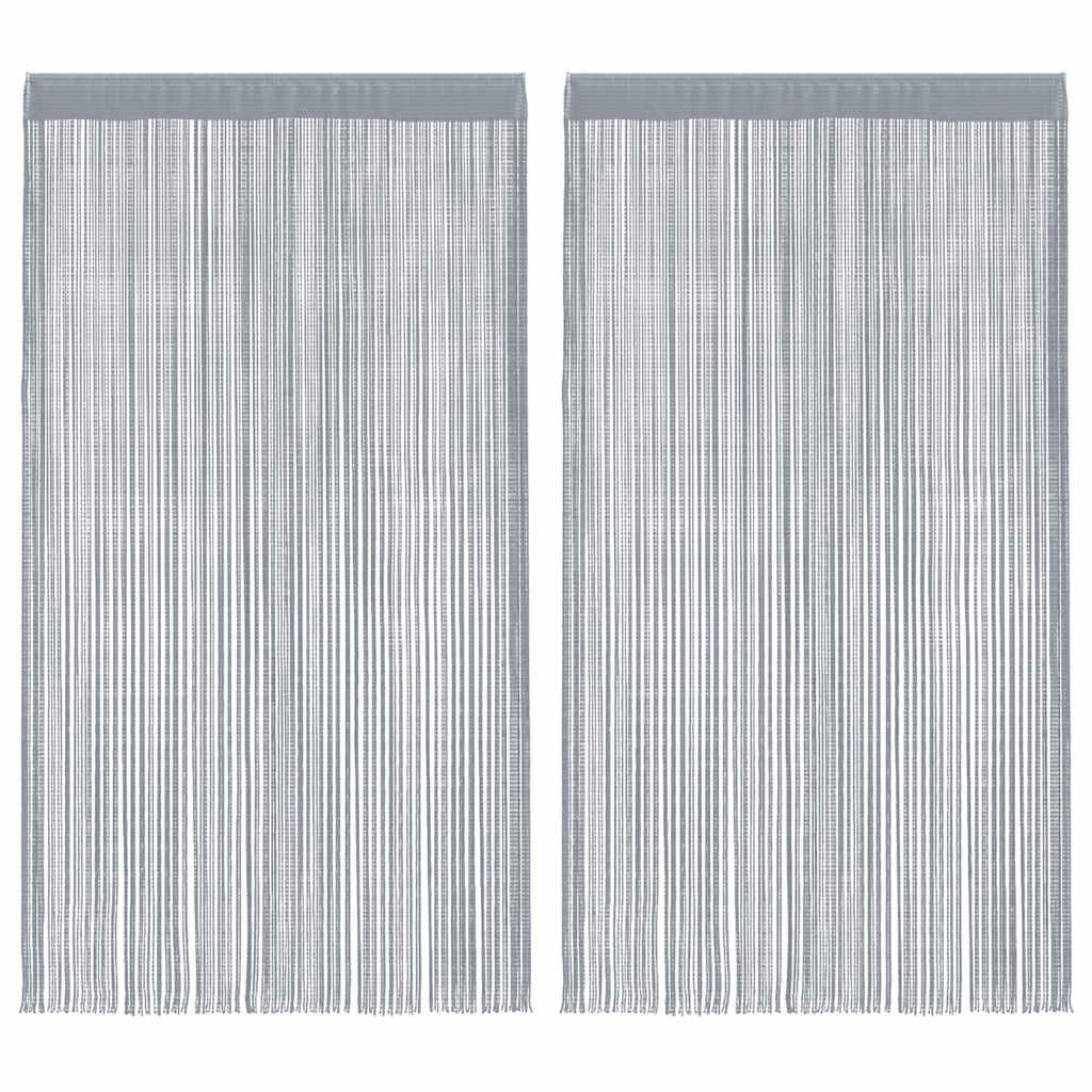 Tende a Filo 2 pz Grigio Chiaro 140x250 cm