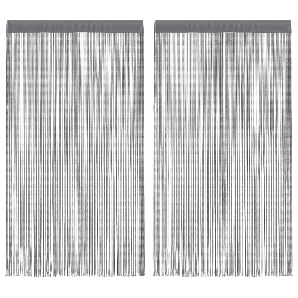 Tende a fili 2 pz Antracite 100x250 cm