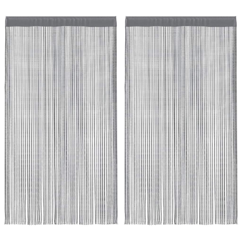 Tende a fili 2 pz Antracite 140x250 cm