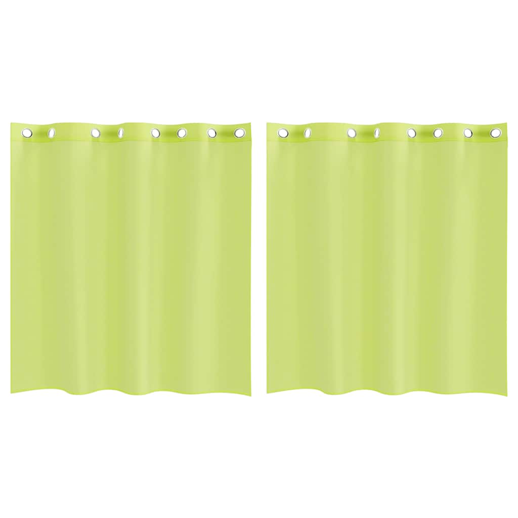 Tende in Voile con Occhielli 2 pz Verde Mela 140x140 cm