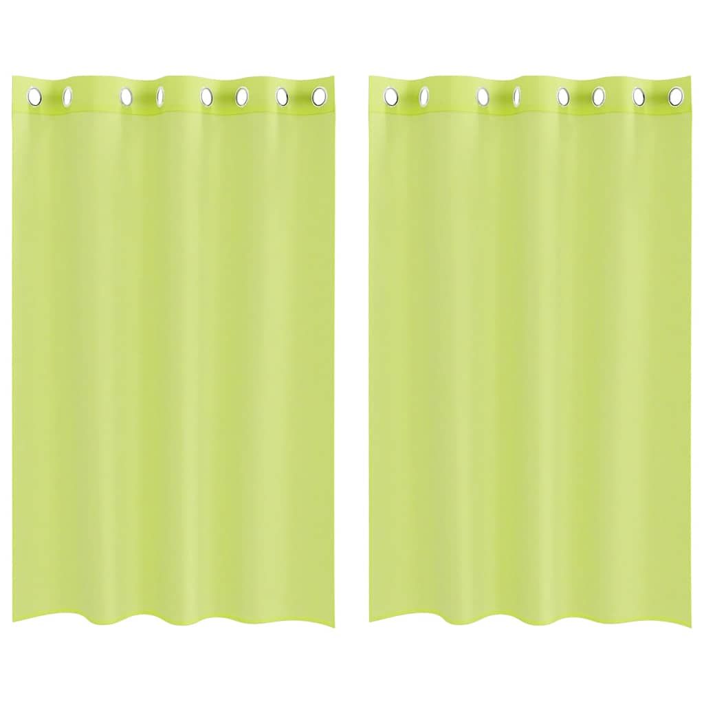 Tende in Voile con Occhielli 2 pz Verde Mela 140x175 cm