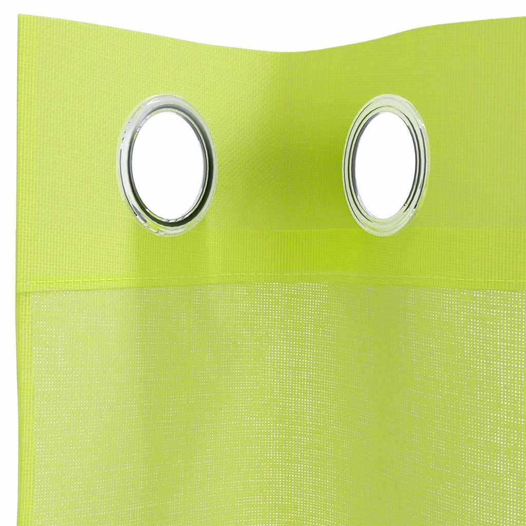 Tende in Voile con Occhielli 2 pz Verde Mela 140x245 cm