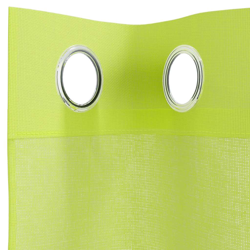 Tende in Voile con Occhielli 2 pz Verde Mela 140x300 cm