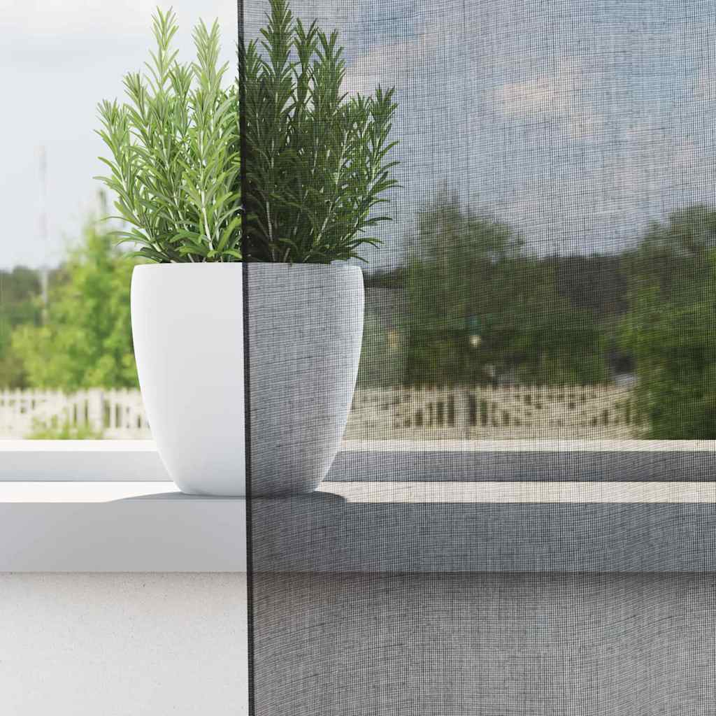 Tende in Voile con Occhielli 2 pz Nero 140x245 cm