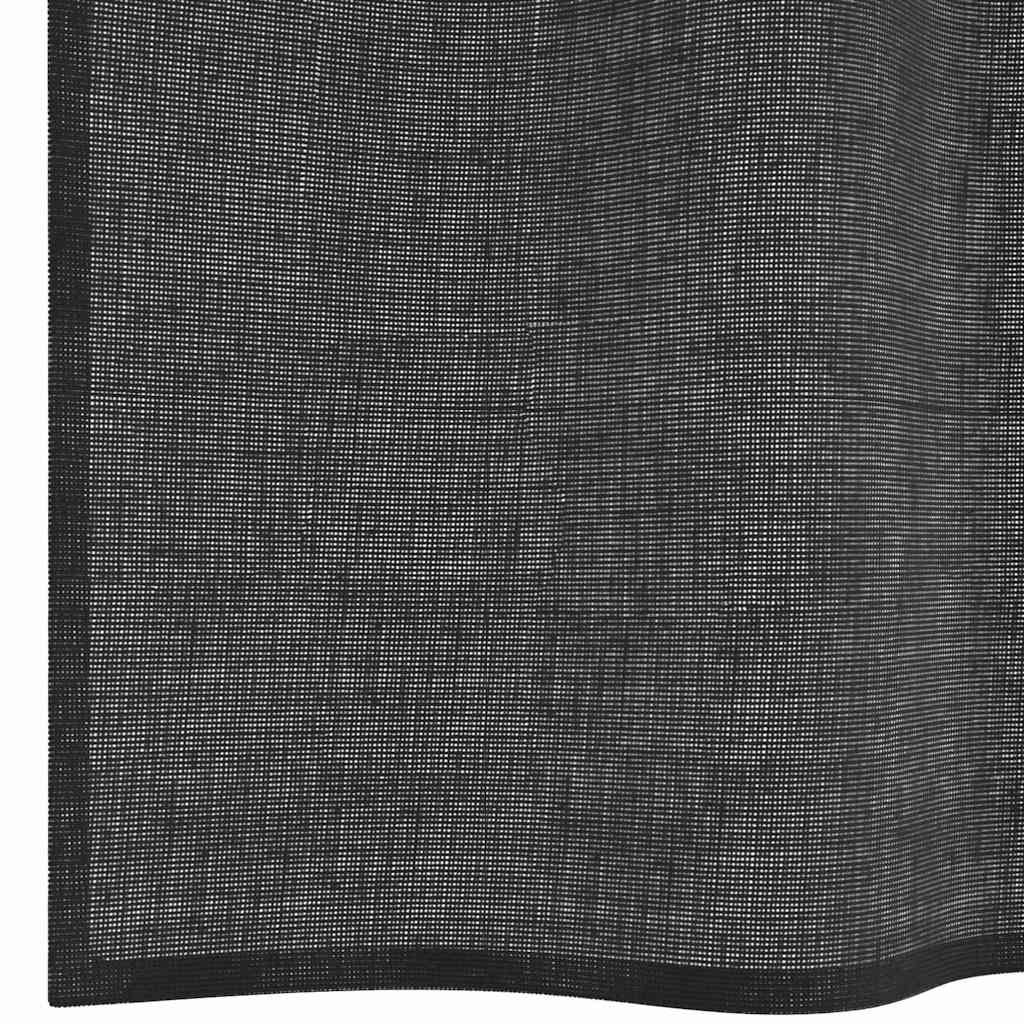 Tende in Voile con Occhielli 2 pz Nero 140x245 cm