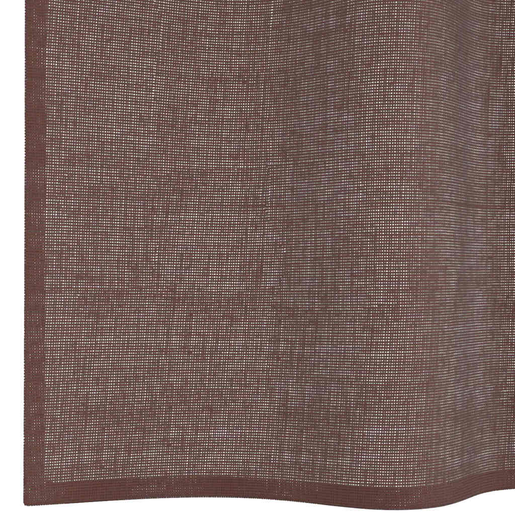 Tende in Voile con Occhielli 2 pz Marrone 140x140 cm