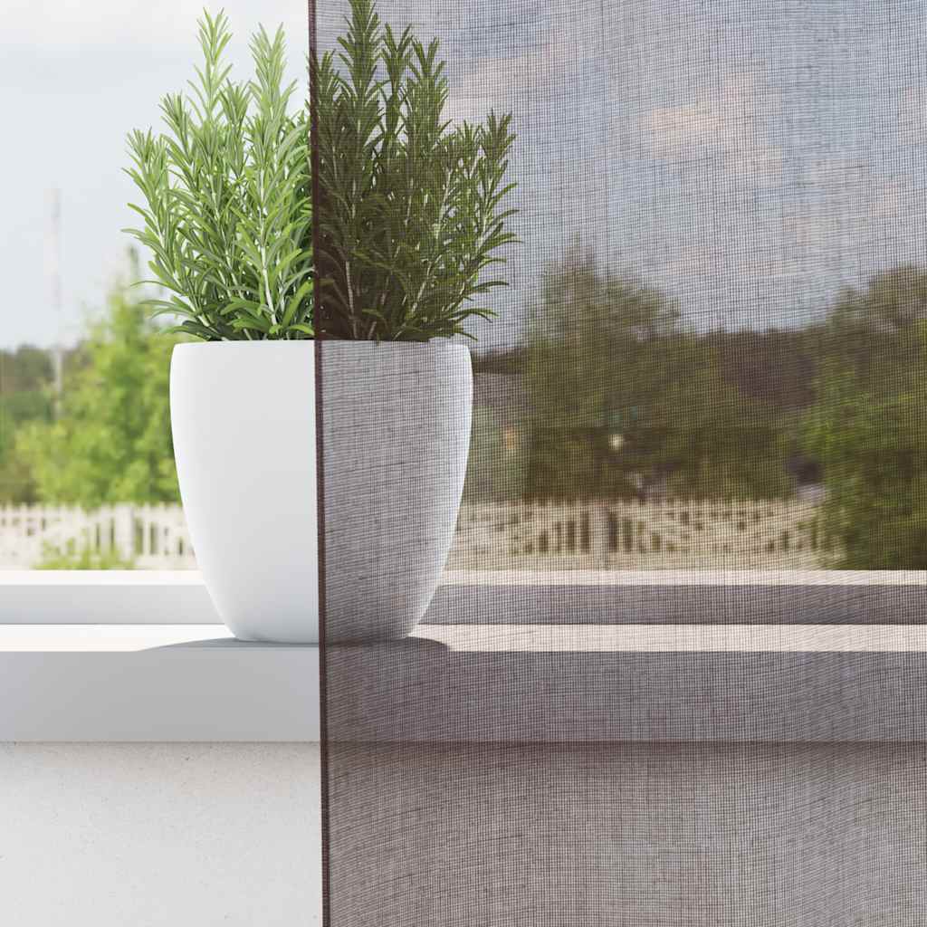 Tende in Voile con Occhielli 2 pz Marrone 140x300 cm