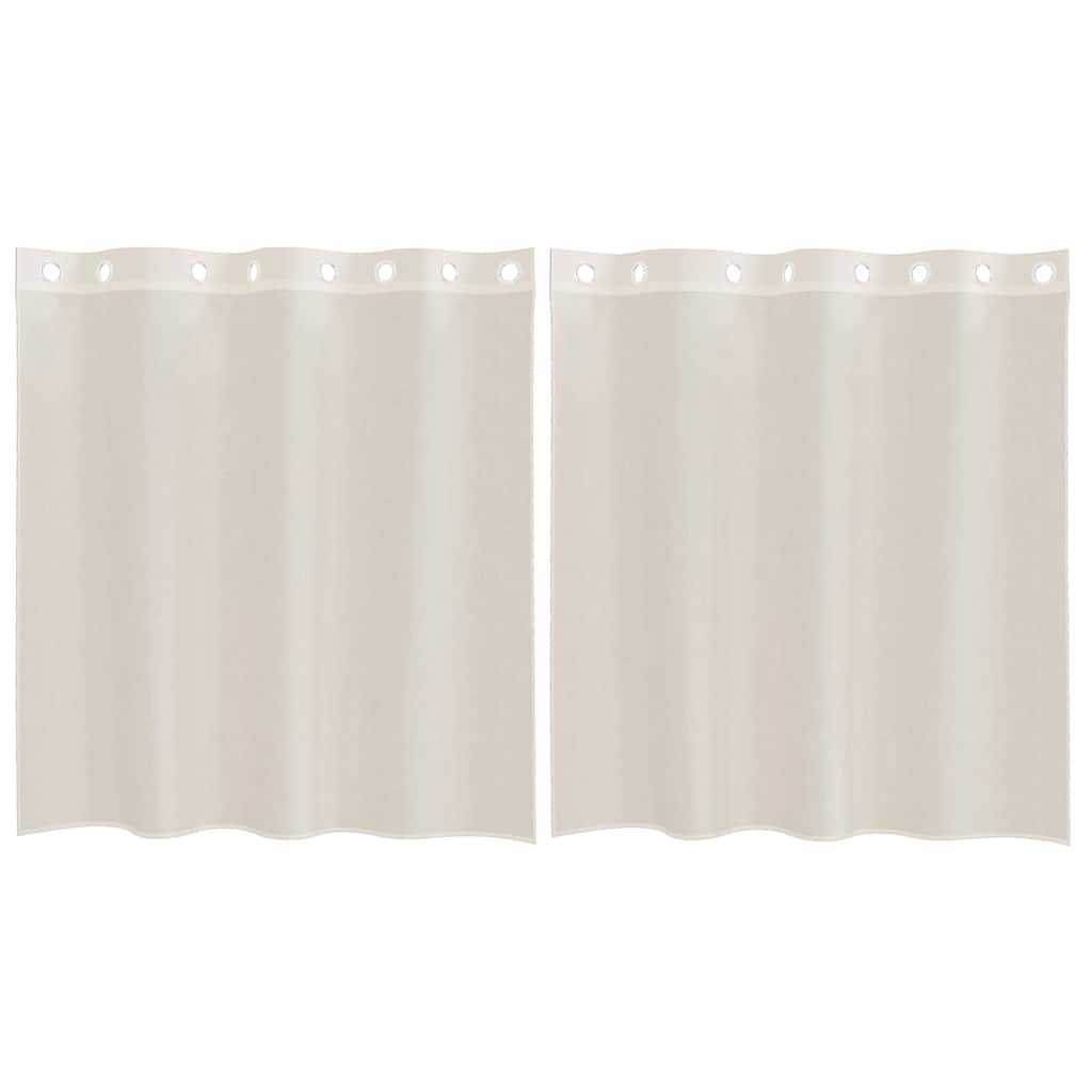 Tende in Voile con Occhielli 2 pz Crema 140x140 cm