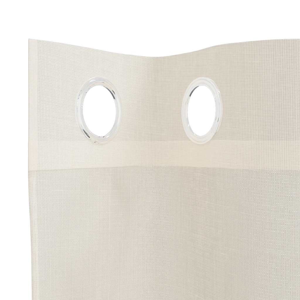 Tende in Voile con Occhielli 2 pz Crema 140x140 cm