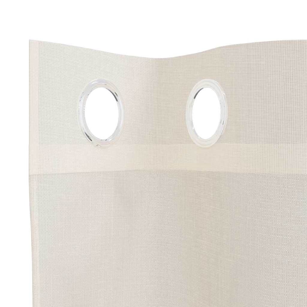 Tende in Voile con Occhielli 2 pz Crema 140x175 cm