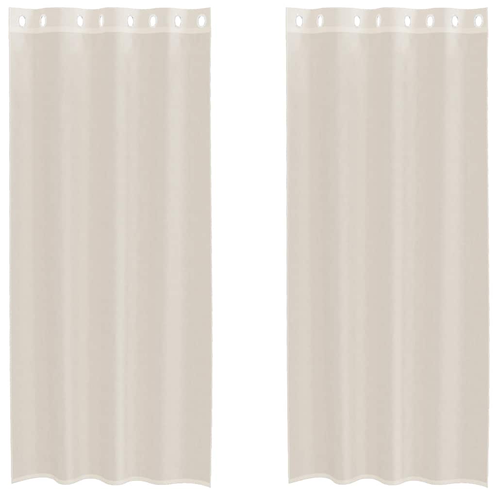 Tende in Voile con Occhielli 2 pz Crema 140x225 cm