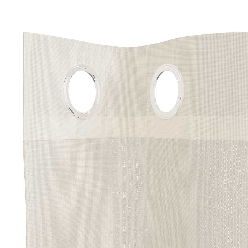 Tende in Voile con Occhielli 2 pz Crema 140x225 cm