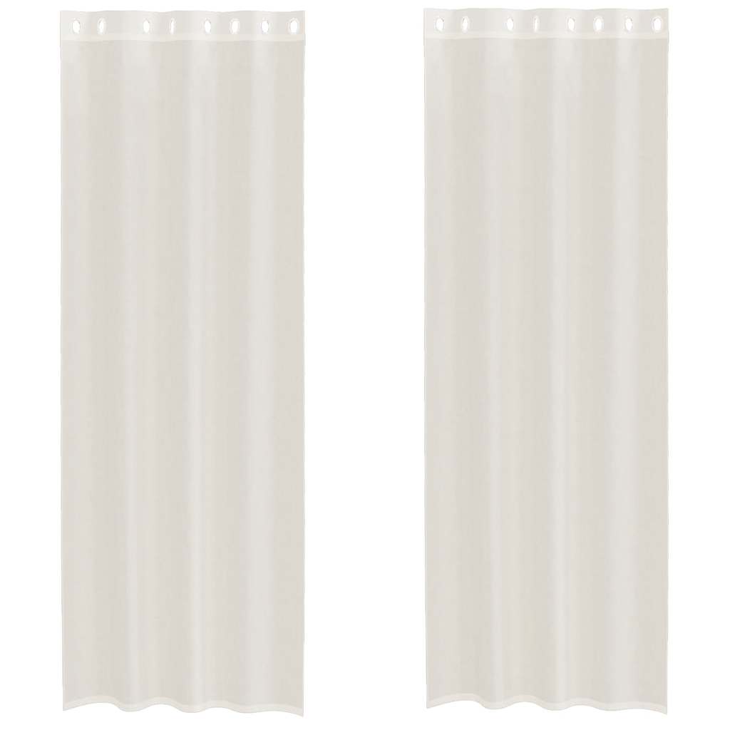 Tende in Voile con Occhielli 2 pz Crema 140x260 cm