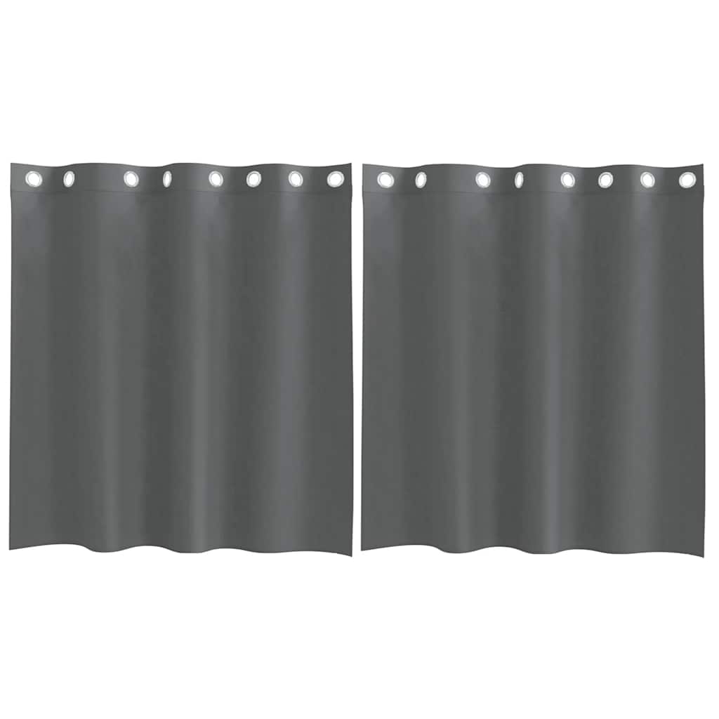 Tende in Voile con Occhielli 2 pz Grigio Scuro 140x140 cm