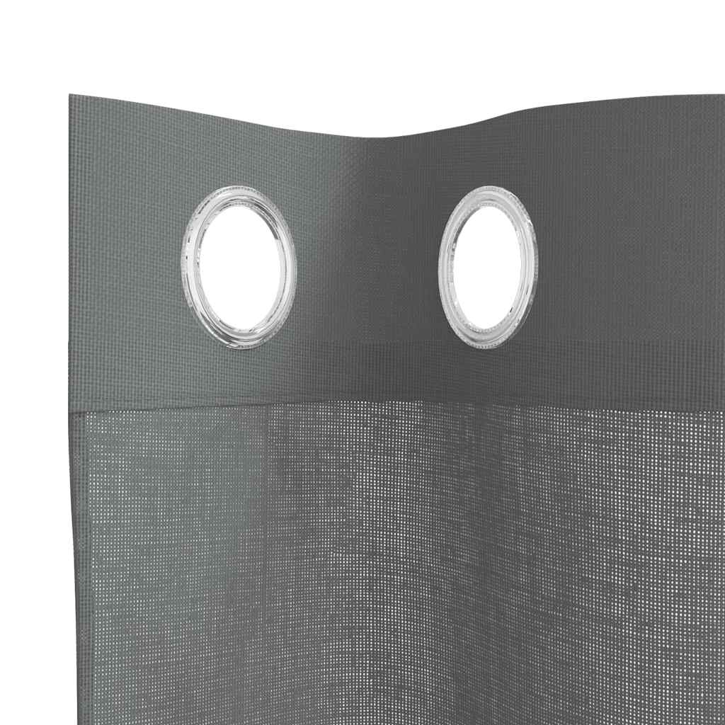 Tende in Voile con Occhielli 2 pz Grigio Scuro 140x140 cm