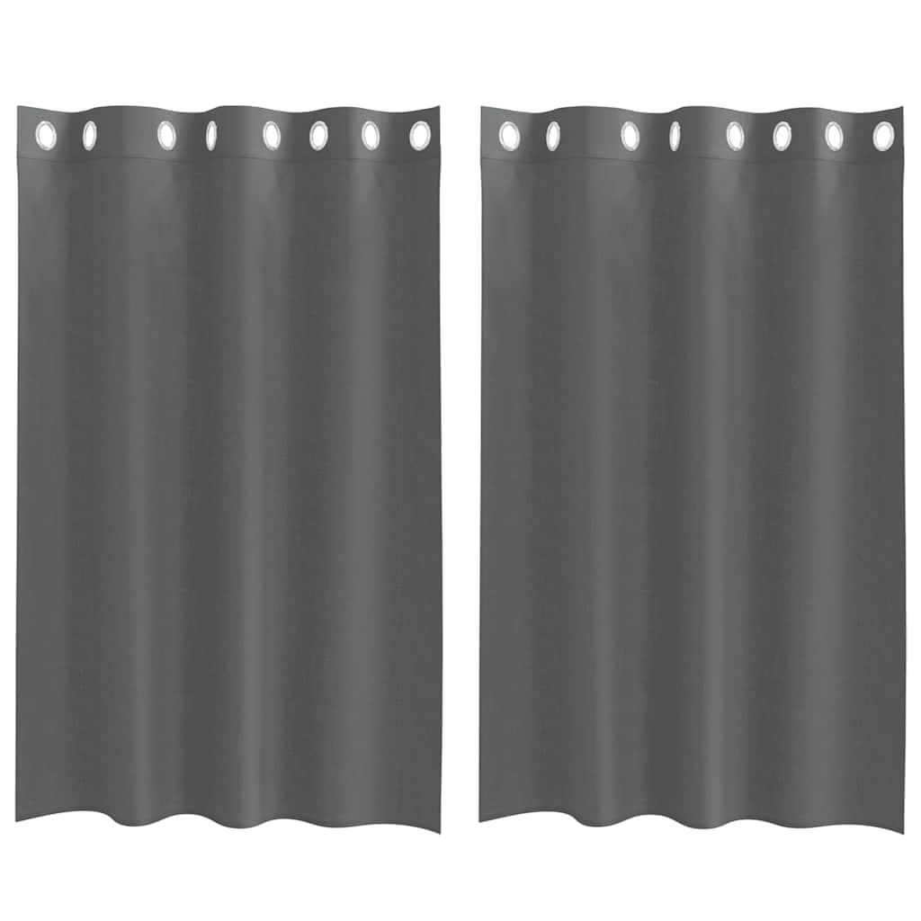 Tende in Voile con Occhielli 2 pz Grigio Scuro 140x175 cm