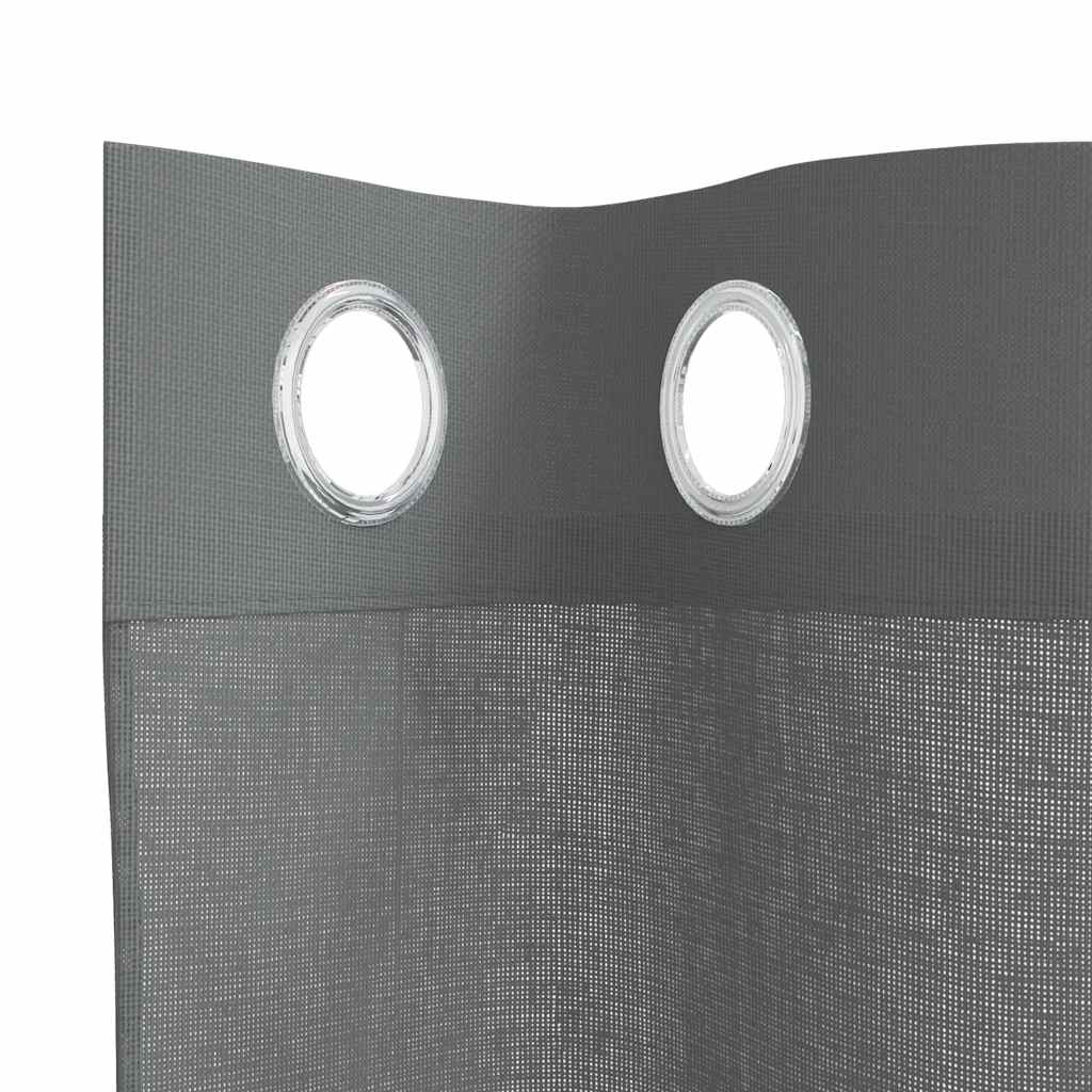 Tende in Voile con Occhielli 2 pz Grigio Scuro 140x175 cm