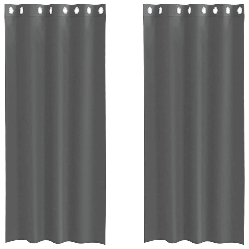 Tende in Voile con Occhielli 2 pz Grigio Scuro 140x225 cm