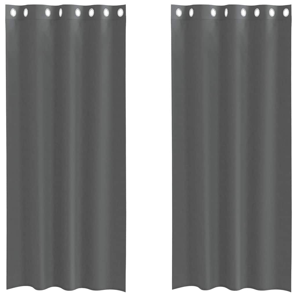 Tende in Voile con Occhielli 2 pz Grigio Scuro 140x245 cm