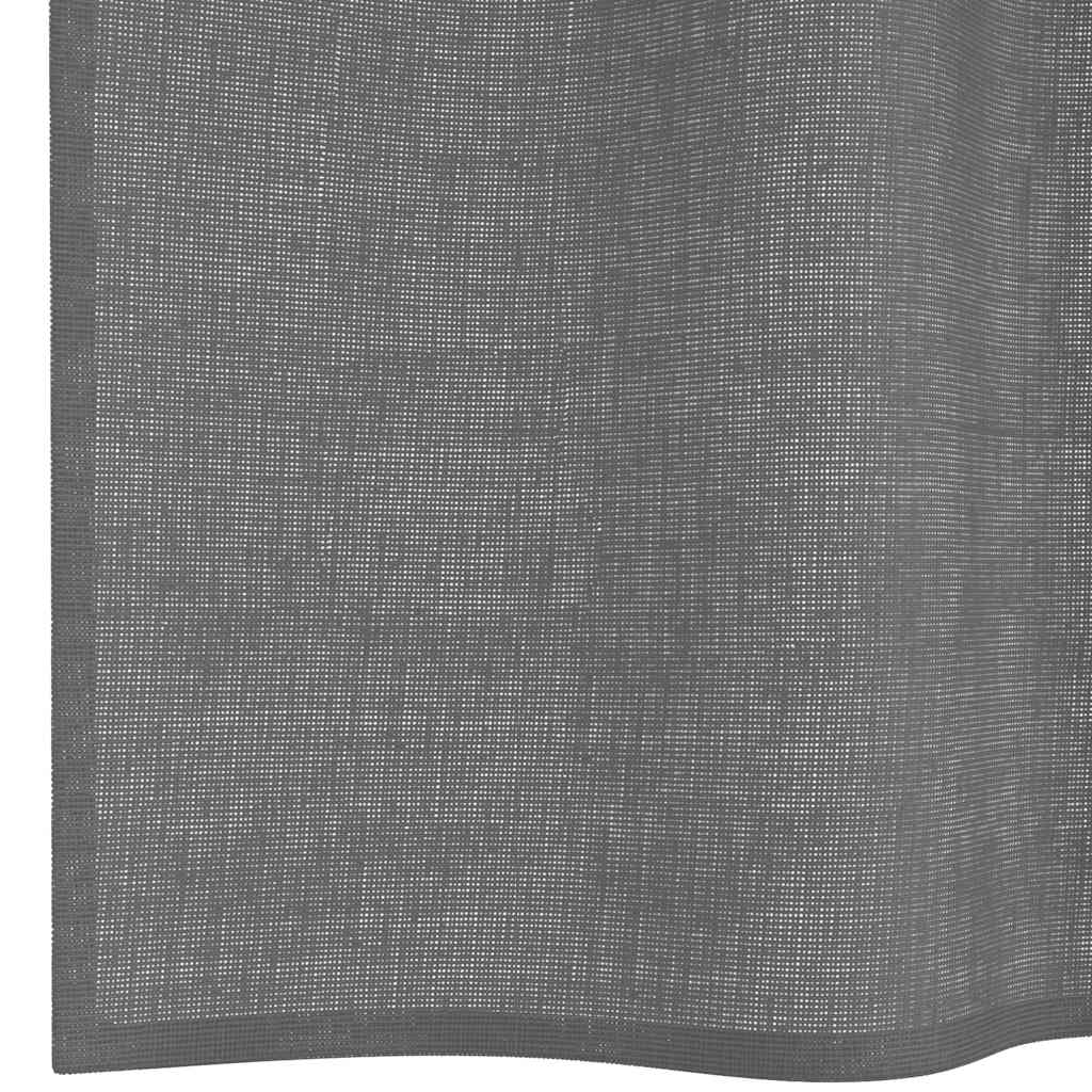 Tende in Voile con Occhielli 2 pz Grigio Scuro 140x300 cm