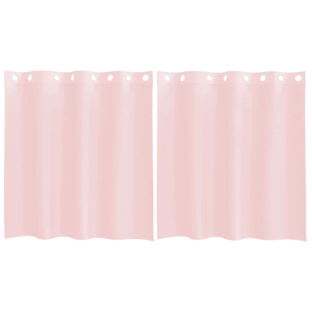 Tende in Voile con Occhielli 2 pz Rosa Chiaro 140x140 cm