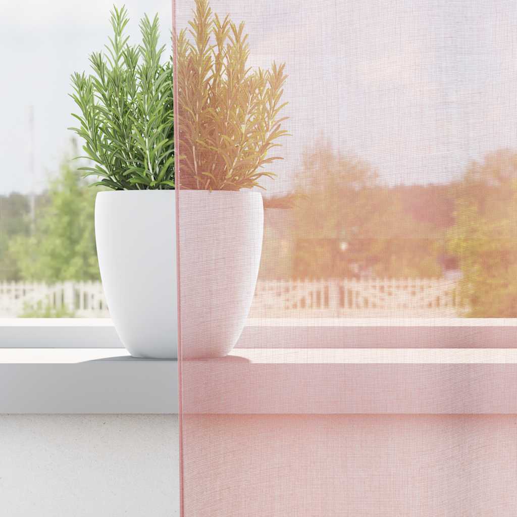 Tende in Voile con Occhielli 2 pz Rosa Chiaro 140x140 cm