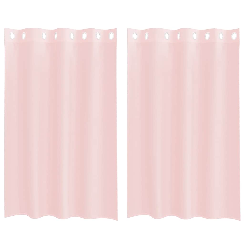 Tende in Voile con Occhielli 2 pz Rosa Chiaro 140x175 cm