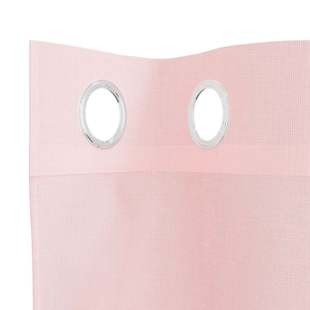 Tende in Voile con Occhielli 2 pz Rosa Chiaro 140x225 cm