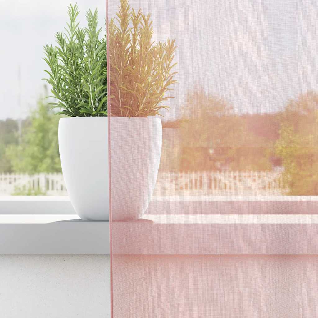 Tende in Voile con Occhielli 2 pz Rosa Chiaro 140x260 cm