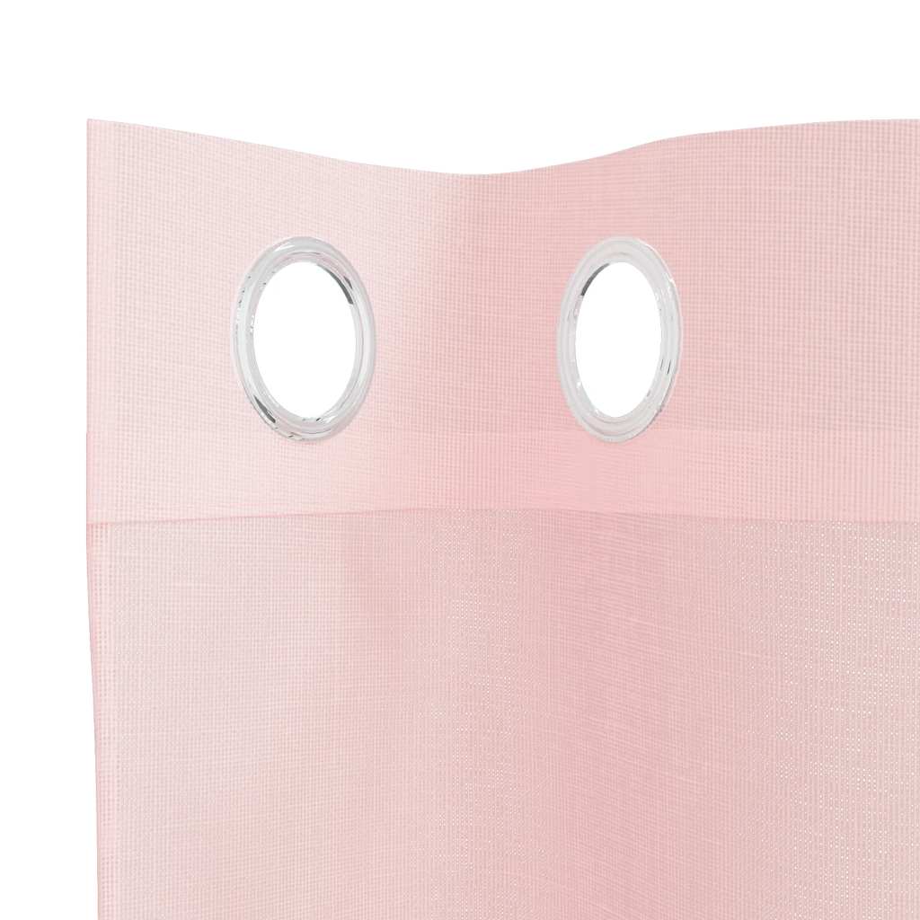 Tende in Voile con Occhielli 2 pz Rosa Chiaro 140x300 cm