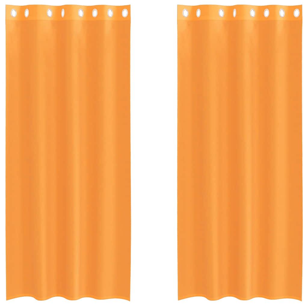 Tende in Voile con Occhielli 2 pz Arancio 140x225 cm