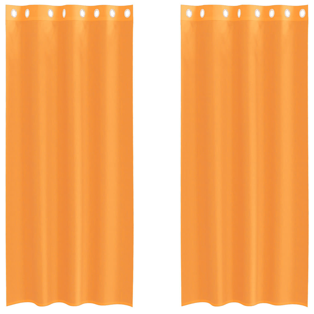 Tende in Voile con Occhielli 2 pz Arancio 140x245 cm