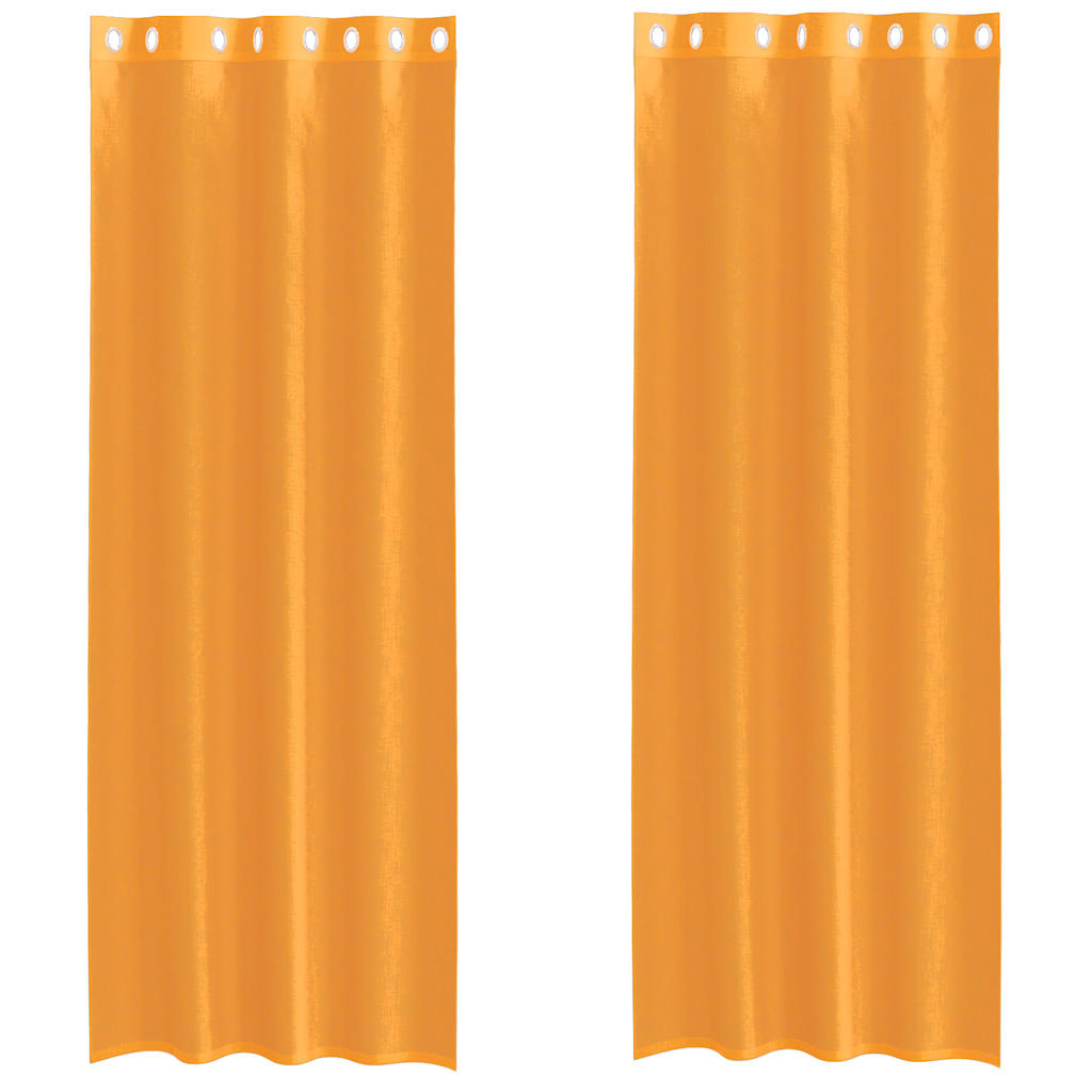 Tende in Voile con Occhielli 2 pz Arancio 140x260 cm