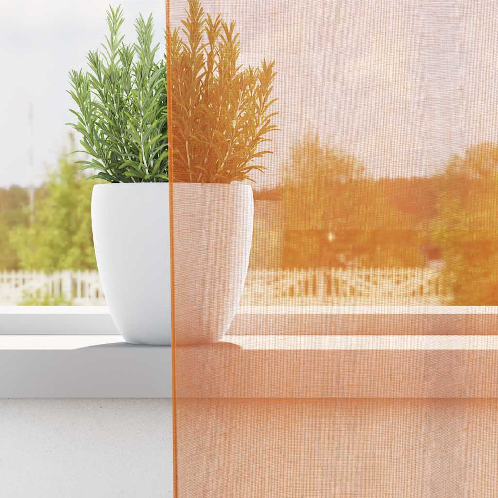 Tende in Voile con Occhielli 2 pz Arancio 140x260 cm